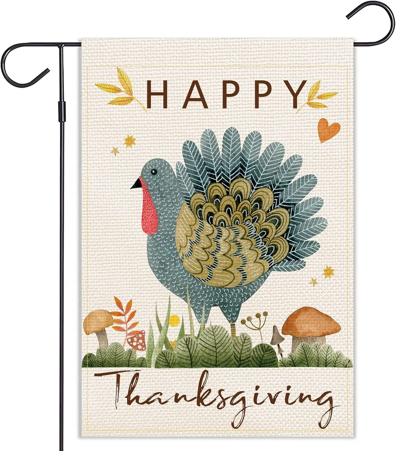 Balgardekor Happy Thanksgiving Garden Flag Vertical Double Sided Turkey Autumn Fall Yard Outdoor Decor 12.5 x 18 Inches(Turk yyi