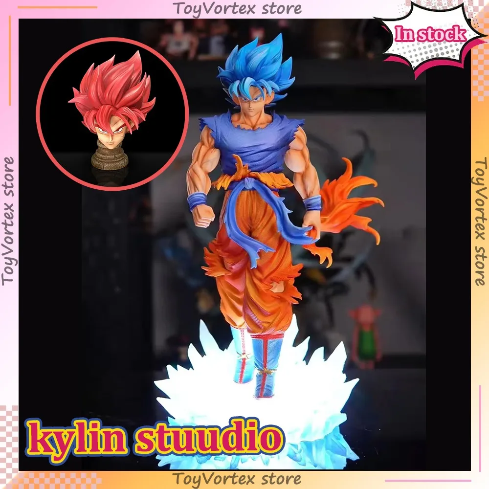 

33 см Dragon Ball Z Super Saiyan Blue Goku Фигурка со светодиодной подсветкой Базовая статуя JG Модель Аниме Какаротто Коллекционная игрушка