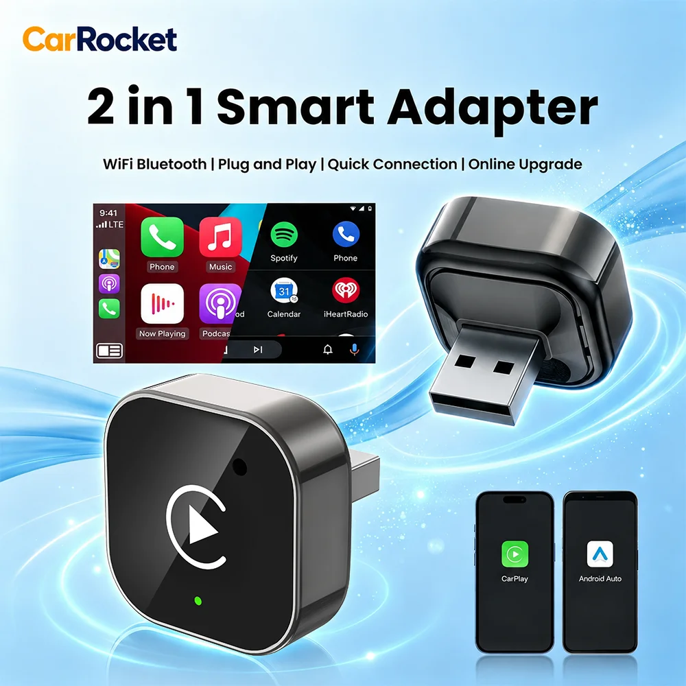Wireless CarPlay Adapter Android Auto for Apple iPhone＆Android, Small Size,Plug and Play,Fast and Stable Connection Wireless