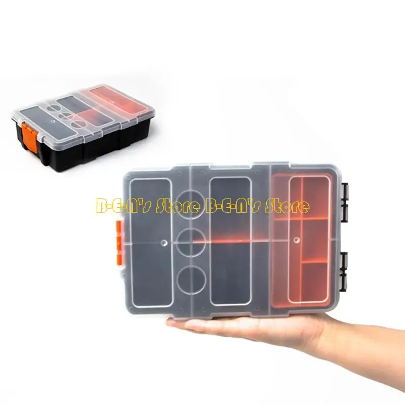 Y1AD Double Side Screw Box with Lids Compartments Tool Bin Divider Compartment Containers Sorting Screw Box
