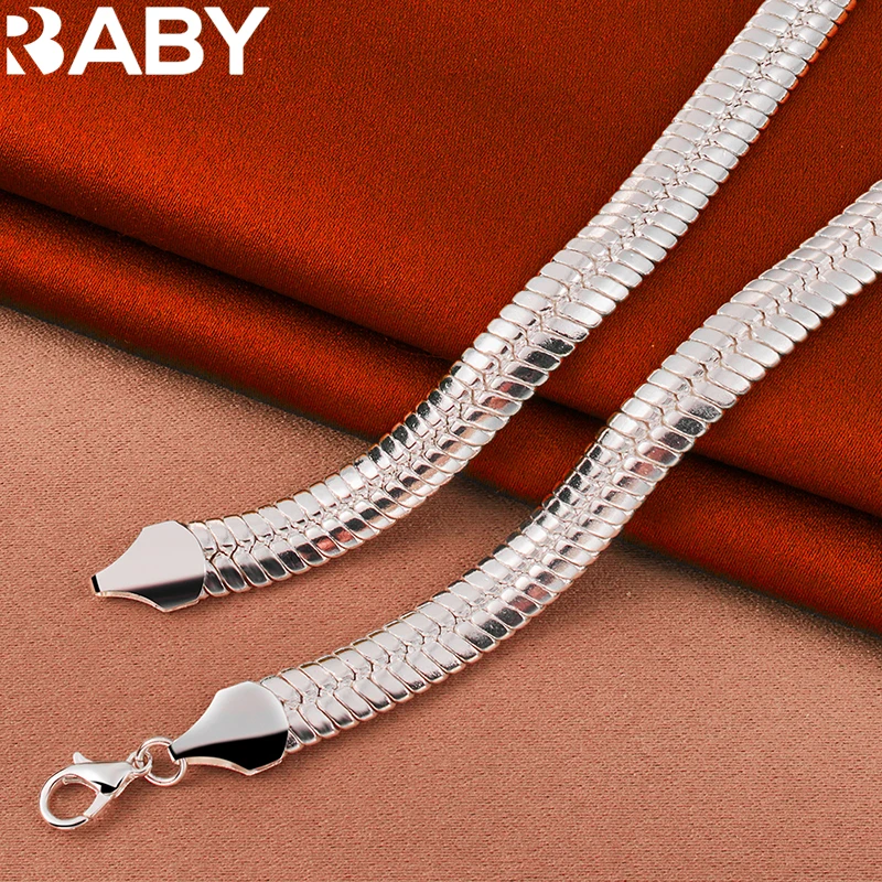 Unisex 925 Sterling Silver Solid Snake Chain Necklace