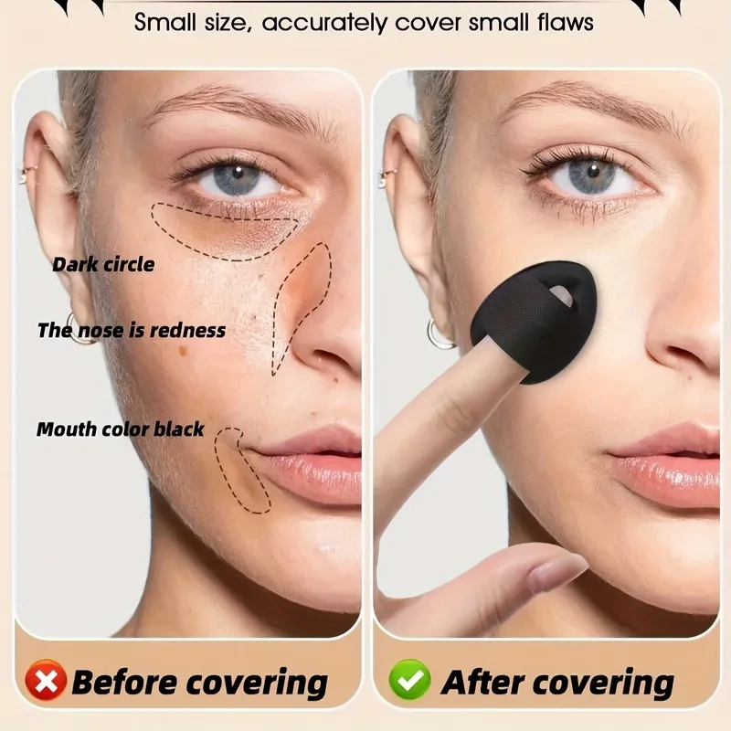 Ensemble de 12 éponges de maquillage mixtes, double usage pour sec et humide, ensemble complet, mini éponge de maquillage à coussin floqué triangulaire, outil de beauté pour les doigts, empêche le maquillage en douceur, ne tache pas, adapté à tous les types de peau