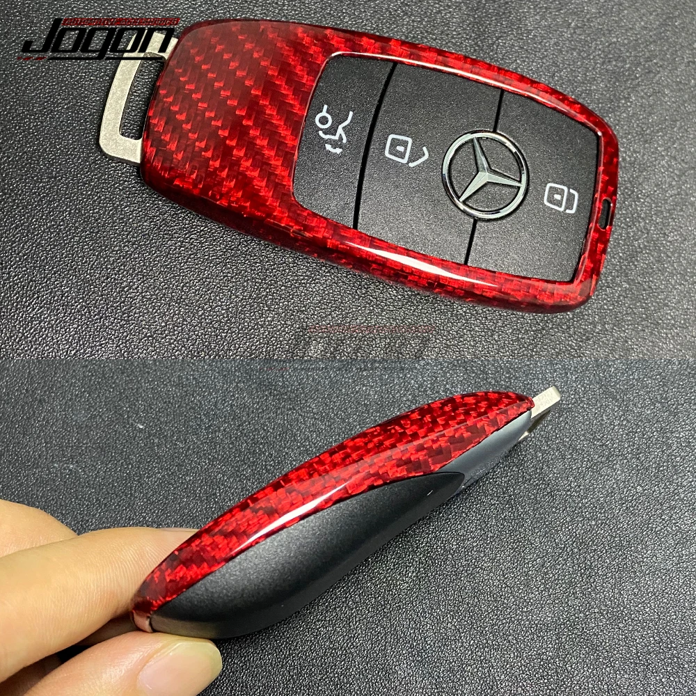 Carbon Fiber Car Smart Key Remote Entry Fob Keyless Case Cover For Benz A C E GLE CLA Class W177 W205 W213 V167 C118 2017-2020