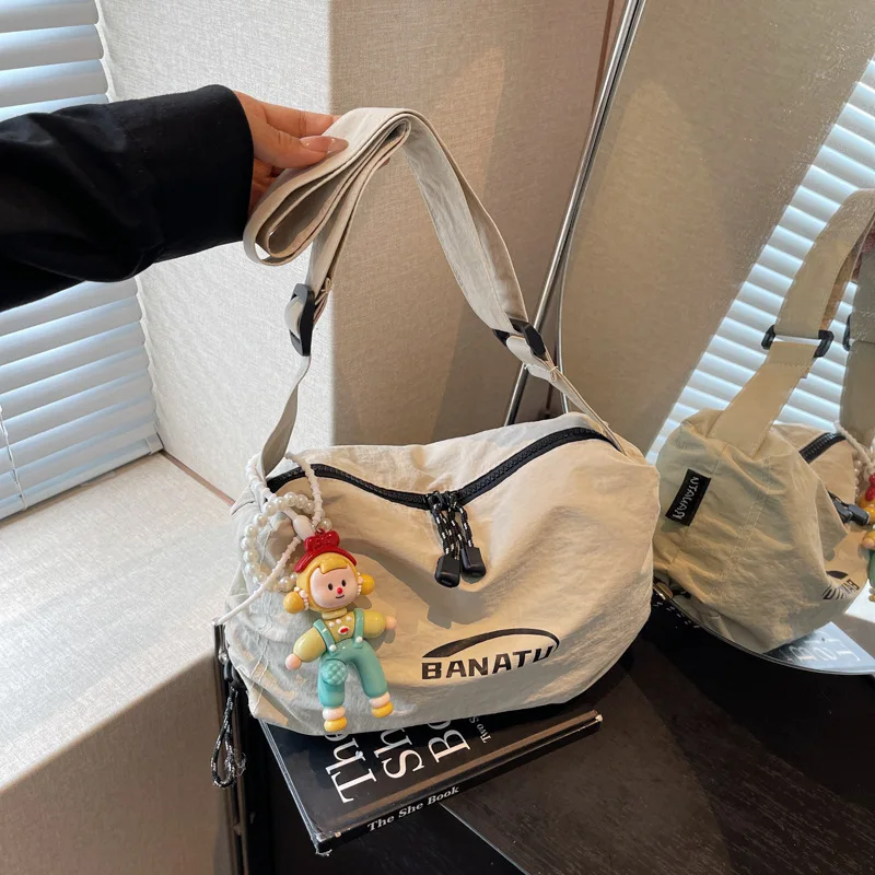 

Korean Oxford Women Shoulder Bag Big Female Student Shopper Bag 2025 Large Fashion Cotton Cloth Girl Bookbag Woman Handbags