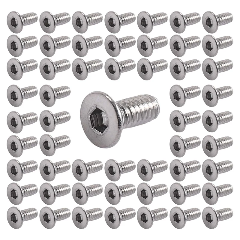 

100 шт. 304HC плоские болты с шестигранной потайной головкой из нержавеющей стали, винты M2x5 мм-AT35