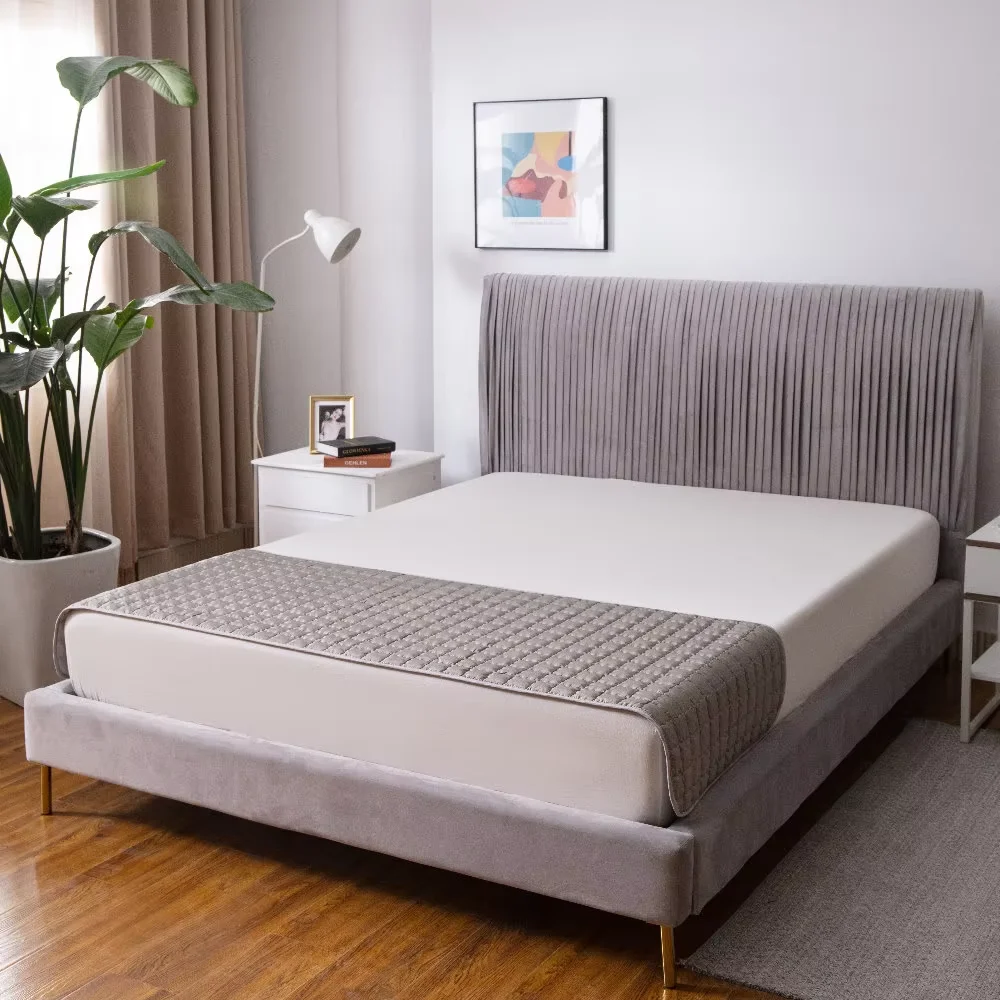 Pure Silver Fiber Earthing Bed Mat,EMF Shielding Seat Cushion,Soft Plush Grounding Pad for Home Textile & Office Wellness.