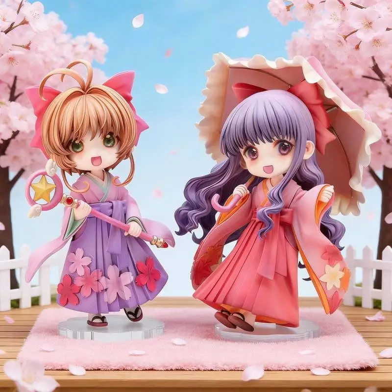 Figura Coleccionable de Anime de 10 cm de Cardcaptor Sakura, Edición Premium, Kinomoto Tomoyo Daidouji con Kimono, Modelo Decorativo para Escritorio
