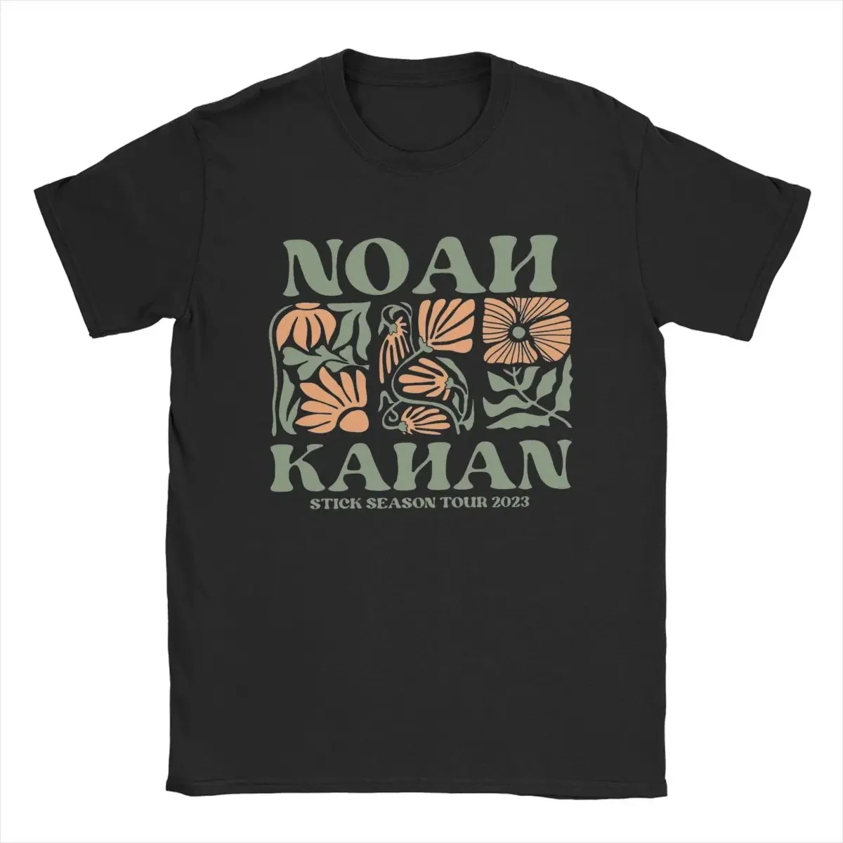 Men's T-Shirts The Flower Bloom Noah Kahan Vintage Pure Cotton Tees Short Sleeve T Shirt Round Neck Tops Printed