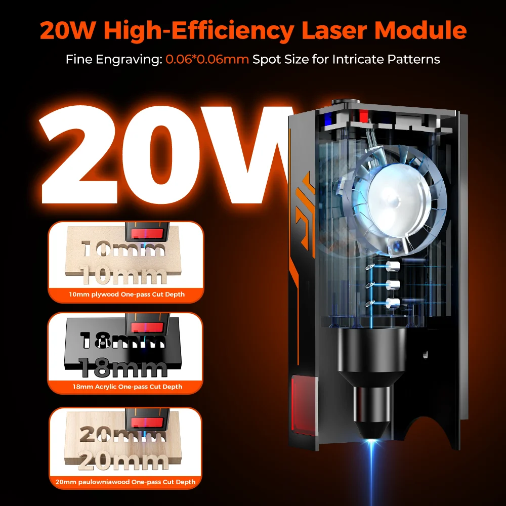 ACMER S2 20W Laser Engraver and Cutting Machine Blue Light Diode Working Area 300x300mm CNC Wood Cutting Tools DIY Logo Printer