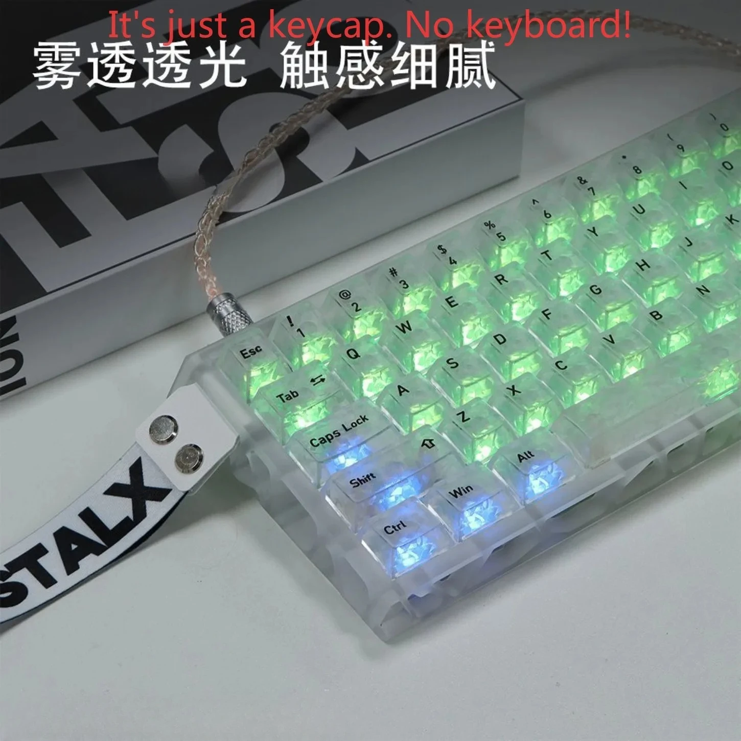 New 130+ Keys Ice Carbon Fiber Keycaps Black White Forged Carbon PC Translucent Multi-Language for Magnetic Mechanical Keyboard