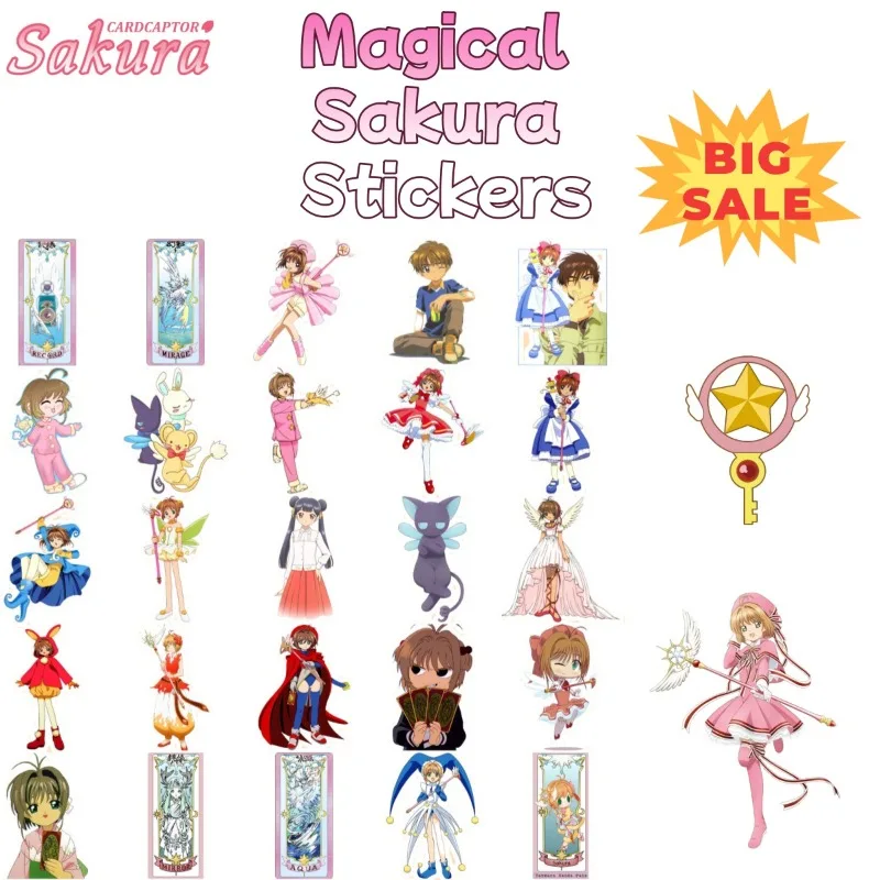 CardCaptor ساكورا أنيمي ملصق الكرتون الإبداعية باد كوب ماء دفتر مقاوم للماء ملصق مزخرفة اكسسوارات هدايا العيد