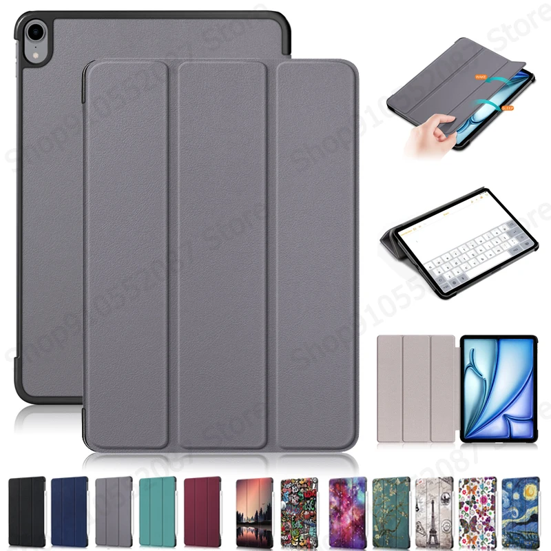 

For iPad Air 11 2025 Case 11" Trifold Leather Stand Hard Smart Cover For Funda iPad Air 5 4 Case For iPad Air 11 2024 M2 M3 Etui