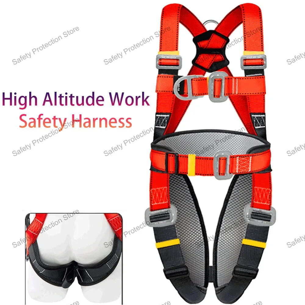 Five-point High Altitude Work Safety Harness Full Body Safety Belt  Outdoor Climbing Training Construction Protective Equipment