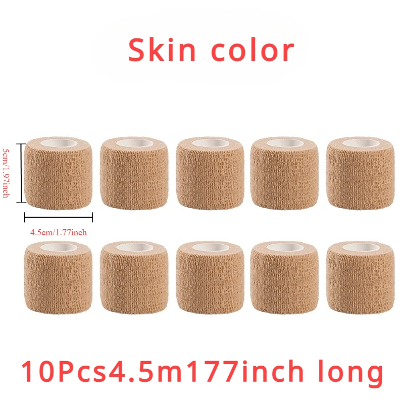 10 Rolls Athletic Wrap Tape Self Adhesive Elastic Bandage Elastoplast Sports Protector Knee Finger Shoulder Tattoo Accessories