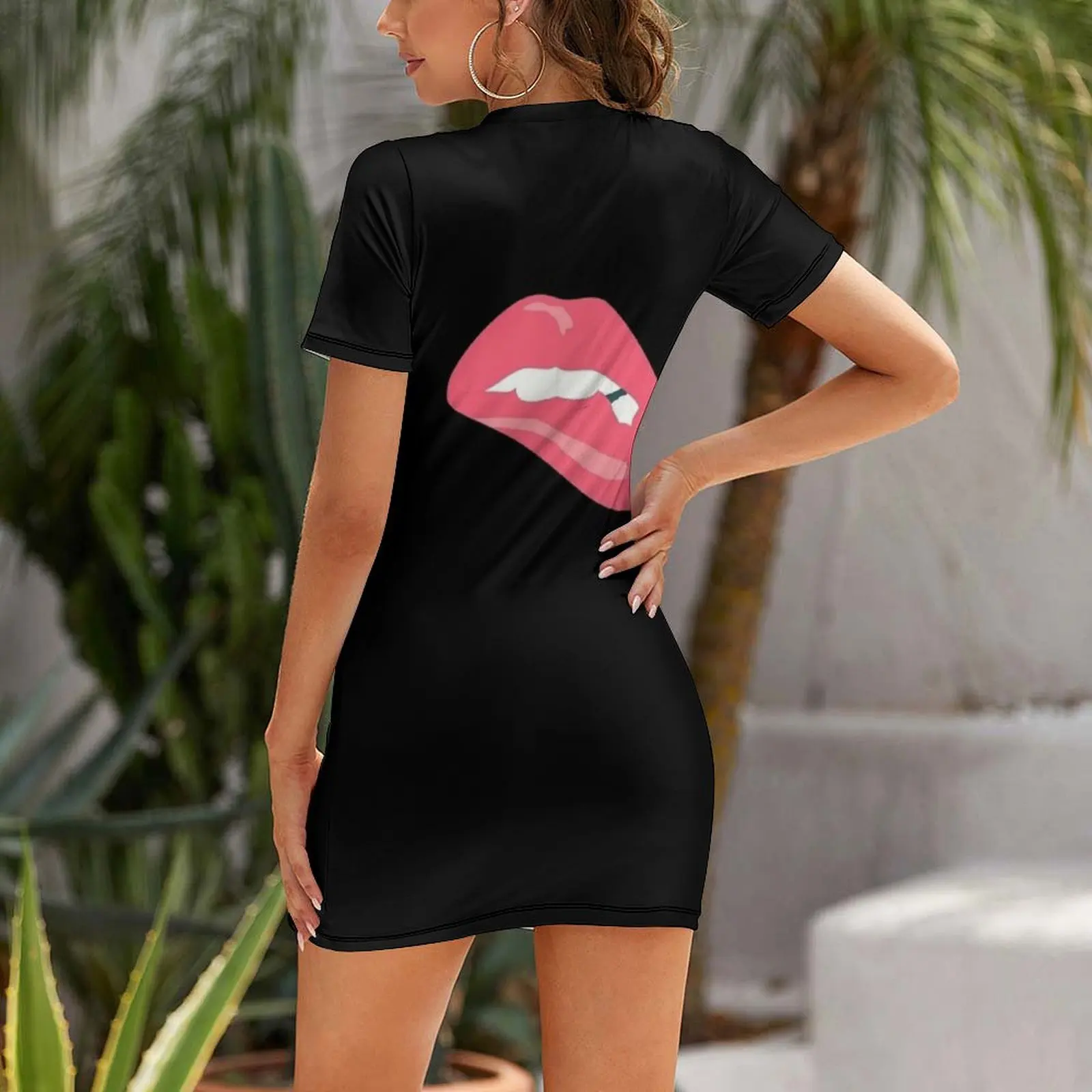 Lips! Short Sleeved Dress luxury dresses Woman's evening dress Women's evening dress