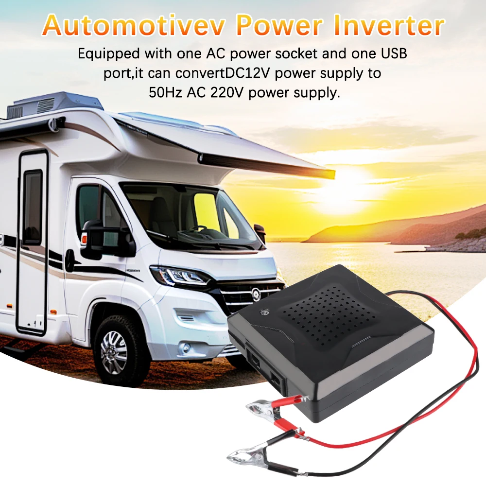 180W Household Inverter DC 12V To AC 220V Storage Battery Converter Outlet Socket EU/US Plug Port Power Adapter Car Inverter