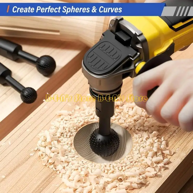 Y1AD Pack of 3 Rotary Burr Set For Angled Grinder for Wood Carving Size 25 30 40mm