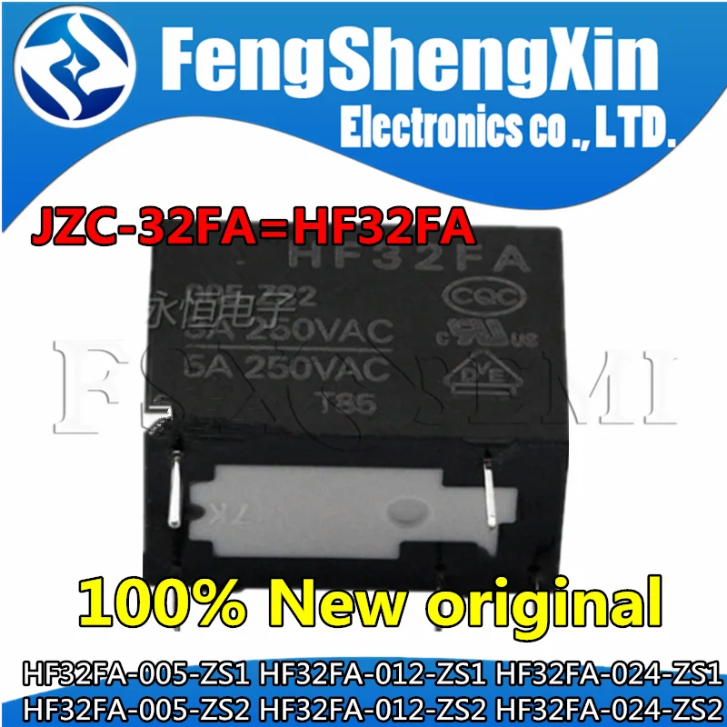 5pcs JZC-32FA HF32FA-005-ZS1 HF32FA-012-ZS1 HF32FA-024-ZS1 HF32FA-005-ZS2 HF32FA-012-ZS2 HF32FA-024-ZS2 Relay