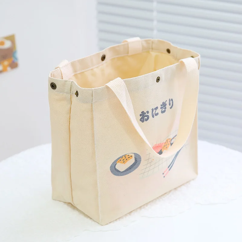 Japanese Style Pattern Cooler Lunch Box Portable Insulated Canvas Lunch Bag Thermal Food Picnic Lunch Bags For Women Kid