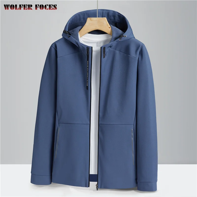 

Hooded Jackets Sweatshirt With Zipper Waterproof Windbreaker Down Light Style Men's Clothing Cold Coat Mens Jacket