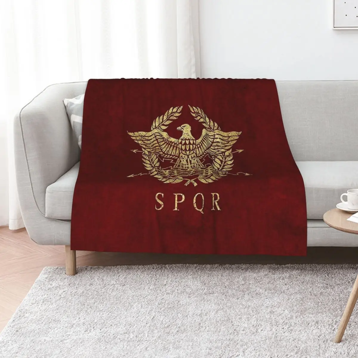 Roman Empire Emblem - Vintage Gold Throw Blanket for sofa Stuffeds Travel Plaid Personalized Gift Blankets For Baby Blankets