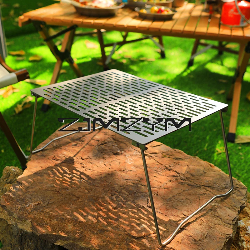 Portable Outdoor Titanium Baking Tray Folding Removable Barbecue Plate For Camping Hiking Picnic Travel BBQ Tool