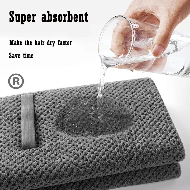 2 في 1 منشفة الشعر ستوكات اضافية كبيرة التفاف سريعة الجافة منشفة الشعر التفاف مع شريط مرن منشفة شعر ناعمة فائقة الامتصاص عمامة #6