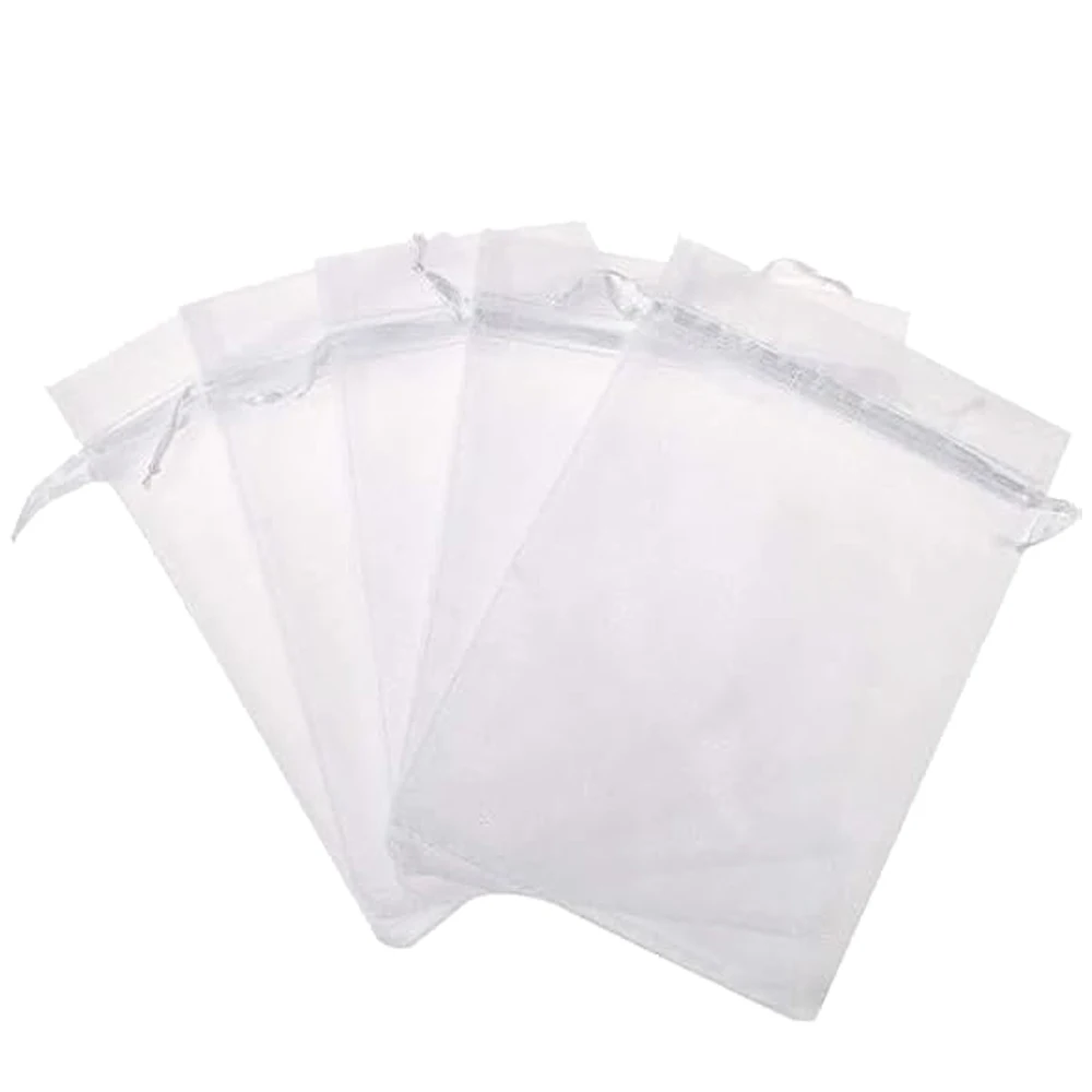 50pcs Organza Bags Gold 10x15cm Satin Drawstring Organza Pouch Wedding Party Favor Gift Bag Jewelry Watch Bags Packaging Supply