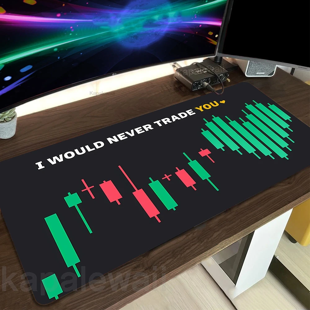 Stock Market Chart Pattern Mouse Pad Gaming Speed Keyboard Pads Mouse Mat Deskmat Non-slip Rubber Gaming Mousepad Laptop Carpet