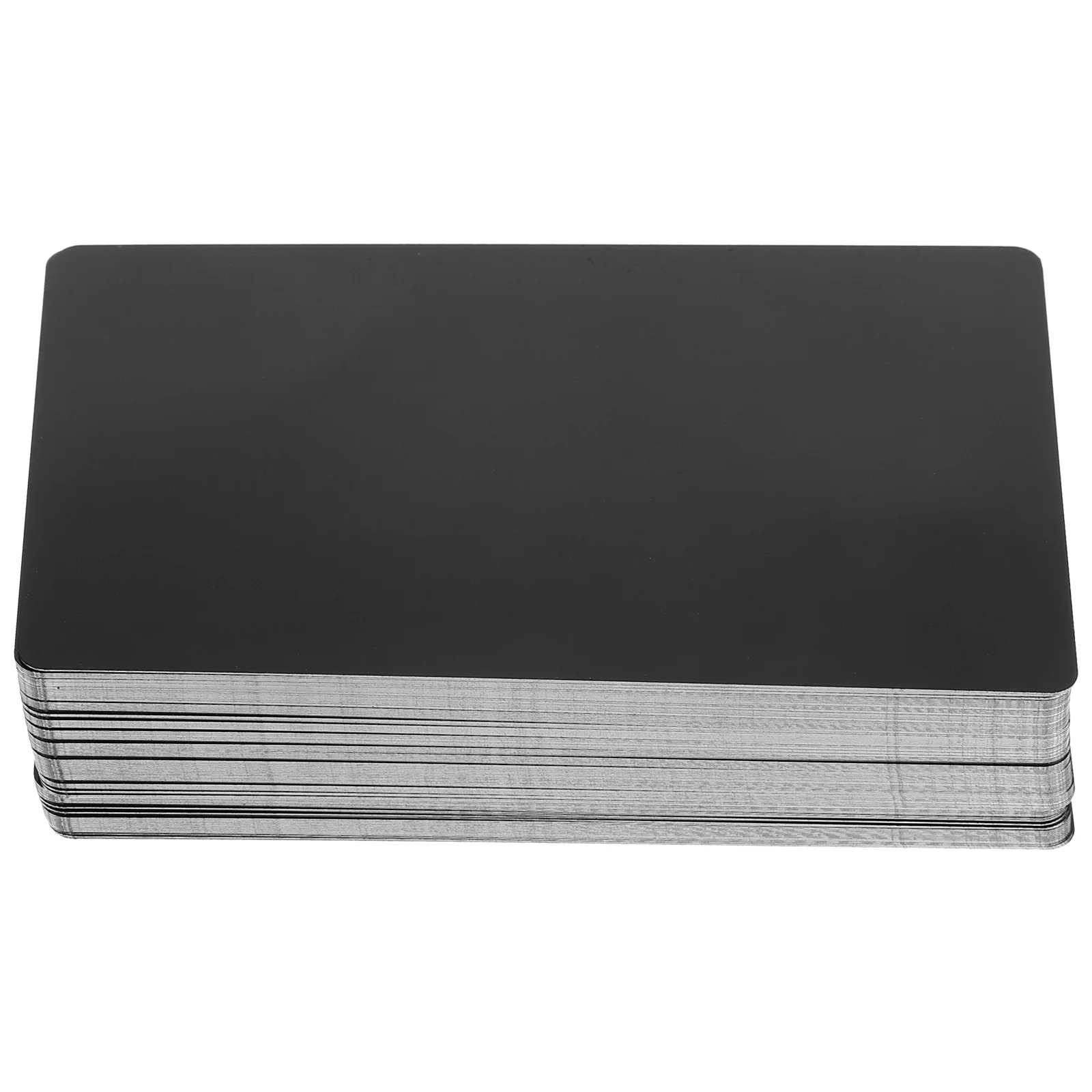 

50 Pcs Metal Business Cards Aluminum Alloy Blank Smooth Engraving Cards for Nameplates Labels Crafts Black 1 Set