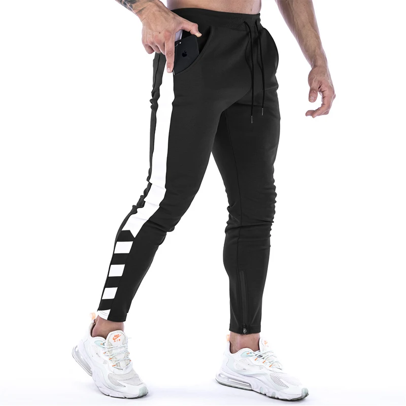 

Pop Men Joggers Casual Pants Fitness Men Sportswear Tracksuit Bottoms Skinny Sweatpants Trousers Black Gyms Jogger Track Pants