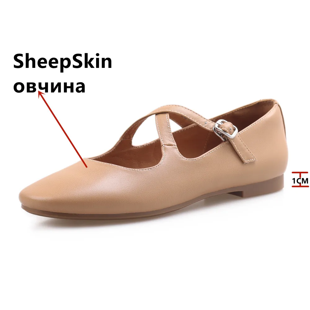 FEDONAS New Arrival Women Flats Spring Summer Round Toe Buckle Strap Genuine Leather Concise Casual Working Shoes Woman Basic