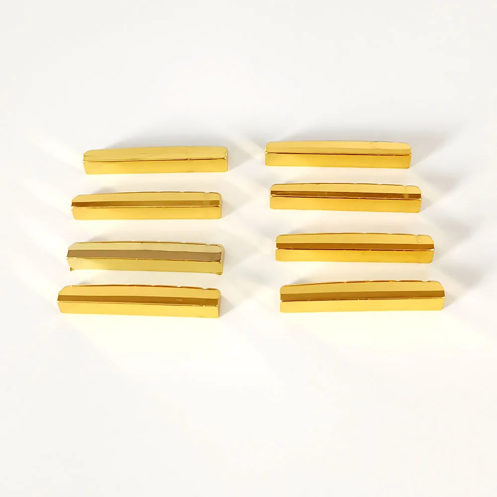 6-String Guitar Brass Slotted Nut and Bridge Gold Saddle Plated for Acoustic Folk Guitar Accessories