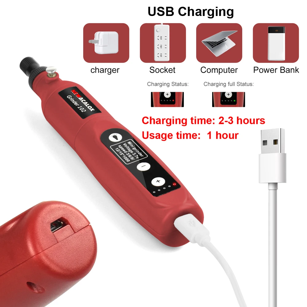 Toolour Cordless Rotary Tool Kit 5 Variable Speed & 3.7V USB Charging Engraving Rotary Tool for Sanding, Polishing, Engraving view 5