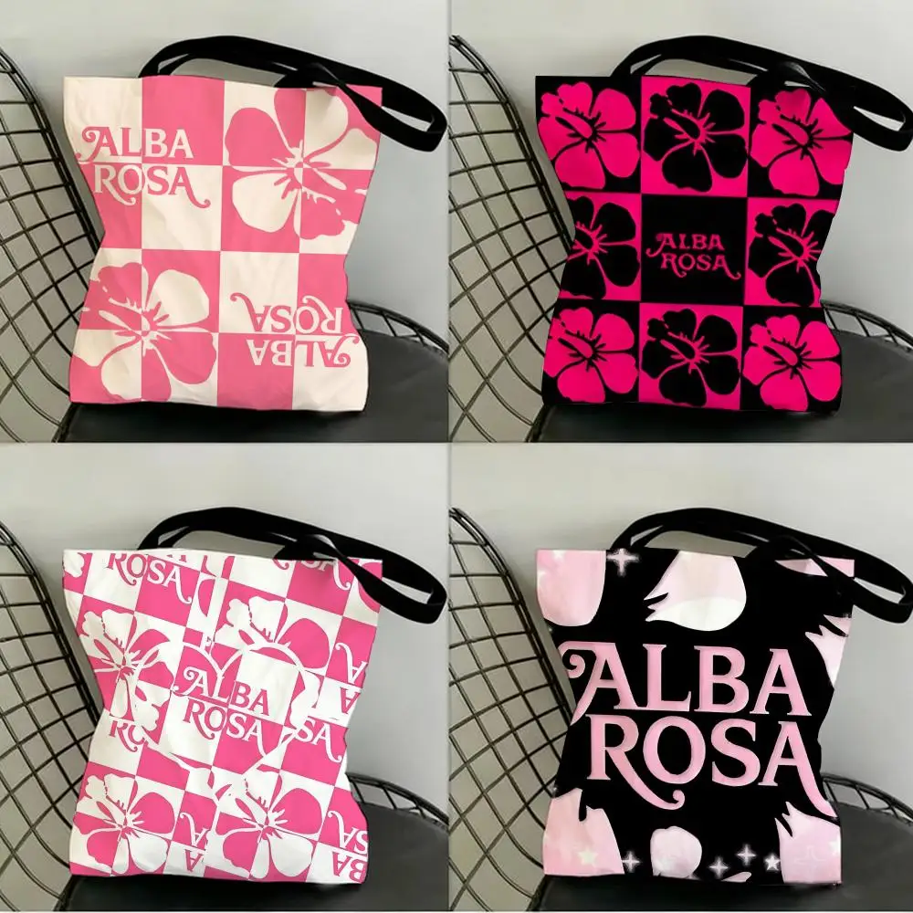 Bolsas de Armazenamento em Lona, Sacola de Compras de Supermercado, Bolsa de Festa de Natal, Bolsa Feminina, Bolsa de Mão Y2K Sexy Rosa, Estética A-ALBA ROSA