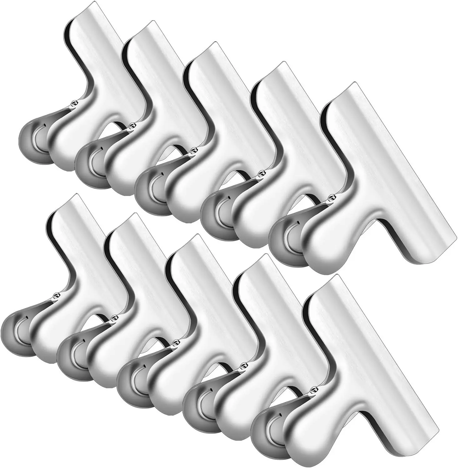 10 Heavy Duty 3-Inch Stainless Steel Clips for Snack Bags, Office & Kitchen