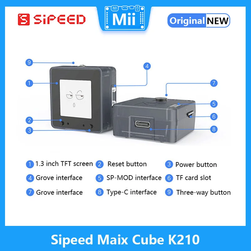 New Sipeed Maix Cube K210 AI+lOT Mini Board Grove Interface Include 1.3 Inch Lcd Dual front and rear cameras