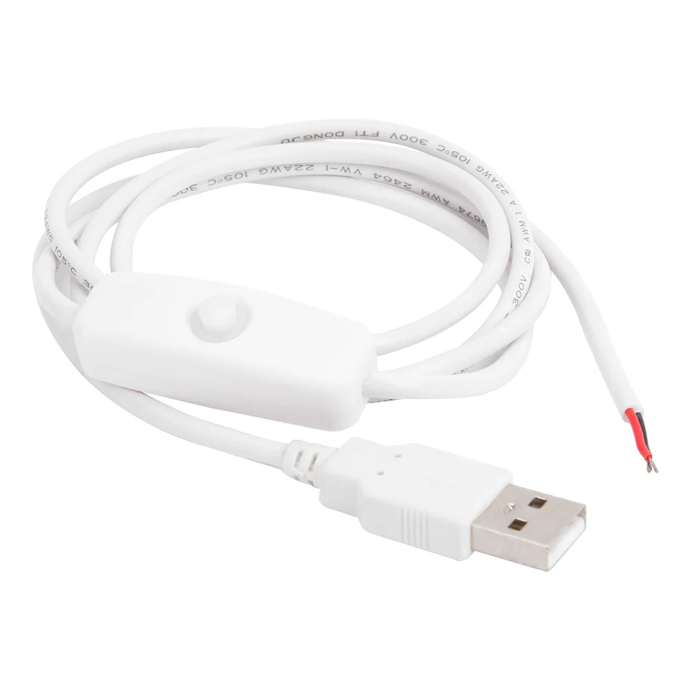 1m 5V USB Power Supply Cable USB 2.0 Type A Male Socket + 2 Pin 2 Wire Charger Cable with ON/OFF Switch