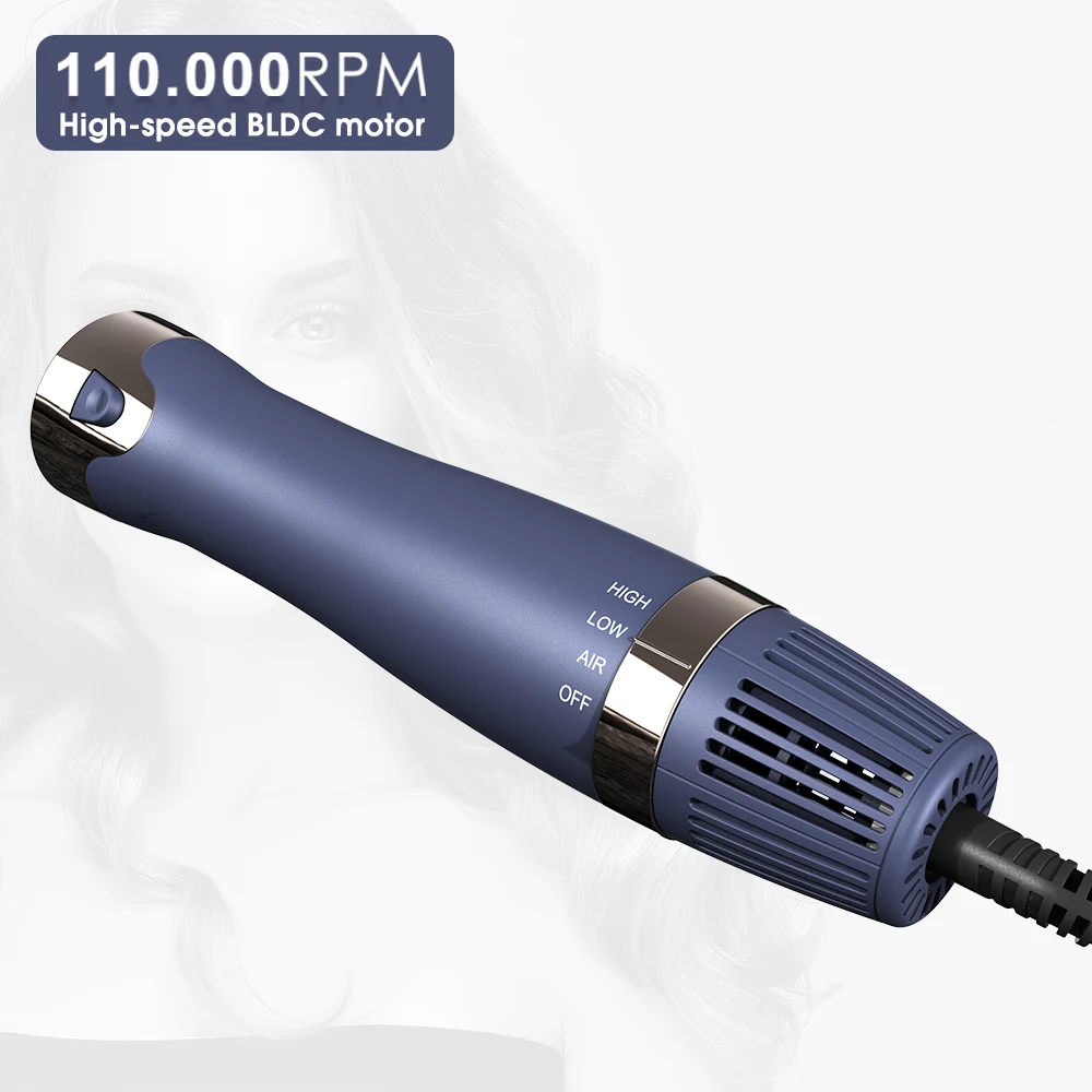 7 في 1 مجفف شعر كهربائي قابل للفصل فرشاة الهواء الساخن لفرد الشعر وتجفيف الشعر مع مكثف وفرشاة مجفف