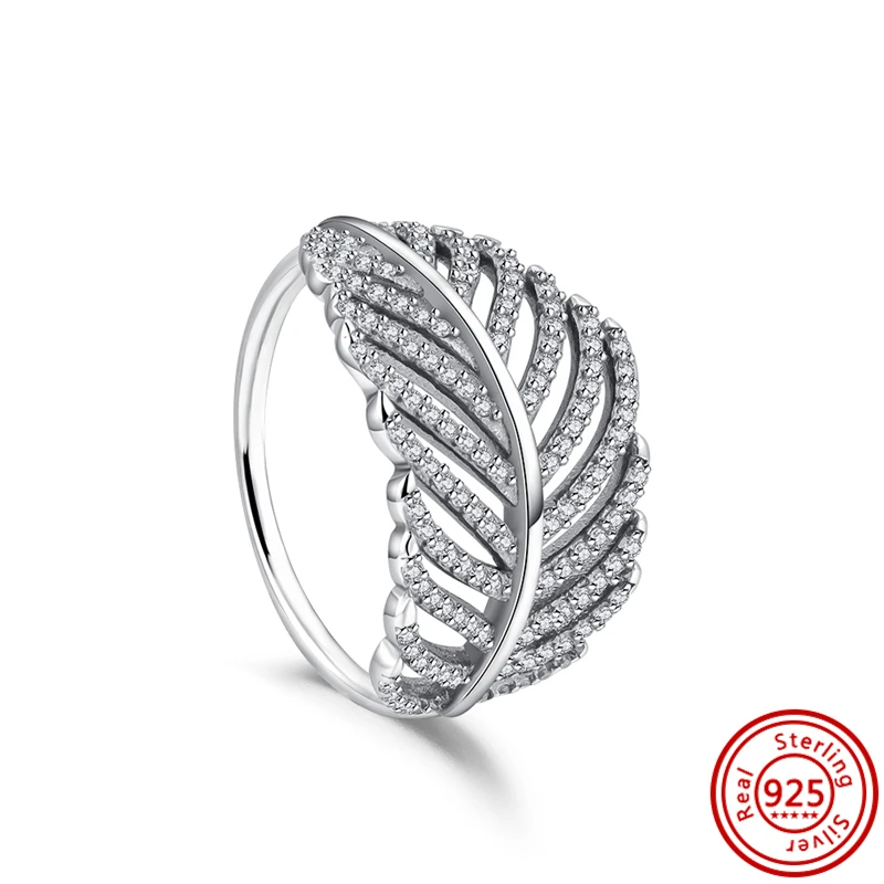Women's 925 Silver Sparkling Zircon Stackable Ring