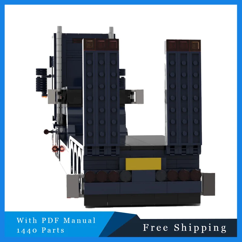 1440 Uds. Coche urbano, modelo de camión azul, bloques de construcción MOC, vehículo resistente, ingeniería de construcción, juguete de ladrillo, regalo de cumpleaños