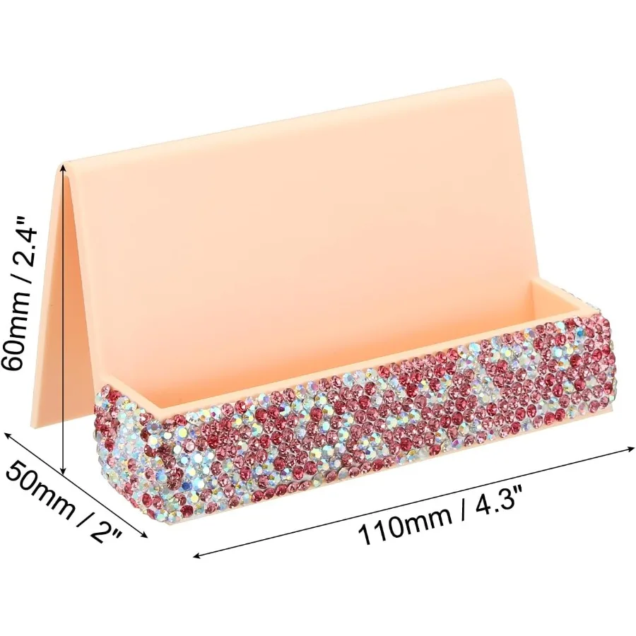 حامل بطاقات العمل PATIKIL للمكتب حجر الراين حاملي بطاقات العمل حامل بطاقات كريستال منظم عرض البطاقات للمكتب Ex