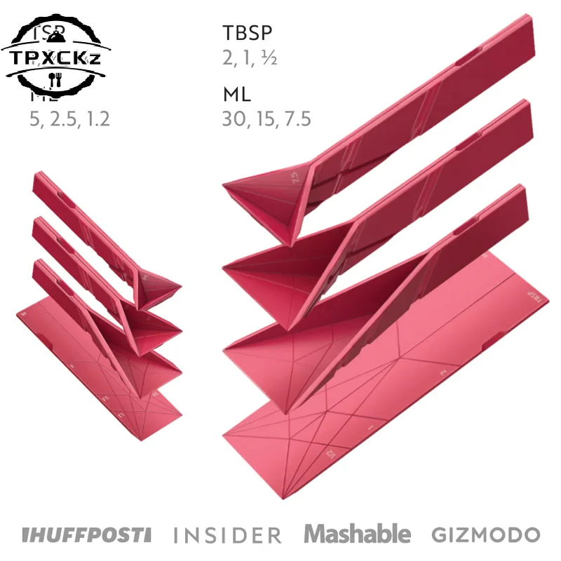 

Flat 3-in-1 Measuring Spoon Flat 3-in-1 Measuring Spoon Folding Creative Card Position Tool