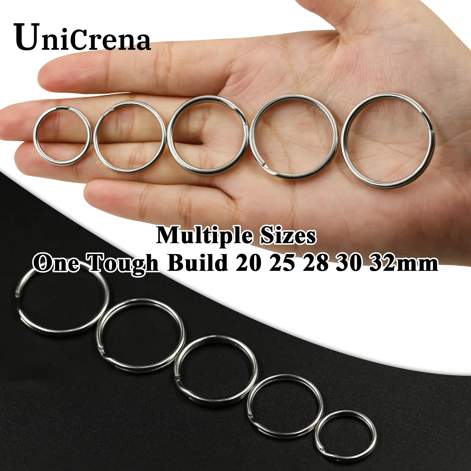 UniCrena 304 Stainless Steel Key Rings Bulk Heavy Duty Split Key Rings Keychain for EDC DIY Dog Tag Rings Home Office Car Keys view 6