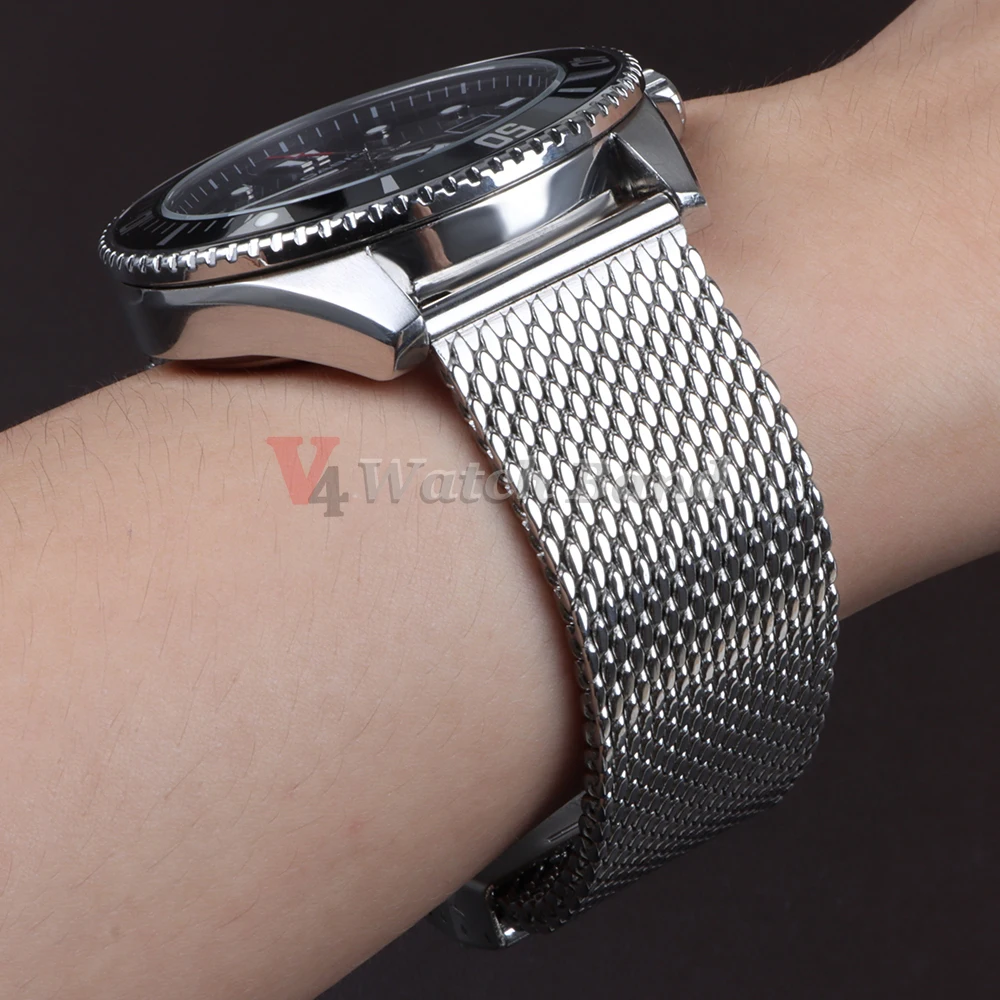 1,0mm 0,6mm Mesh Milanaise Uhrenarmband für IWC, Rolex, Omega 20mm 22mm 18mm Edelstahl-Armband für Seiko – Detail 10