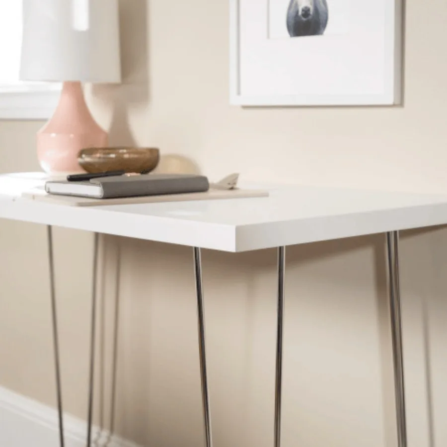 

MidCentury Modern HairpinLeg Computer Desk White