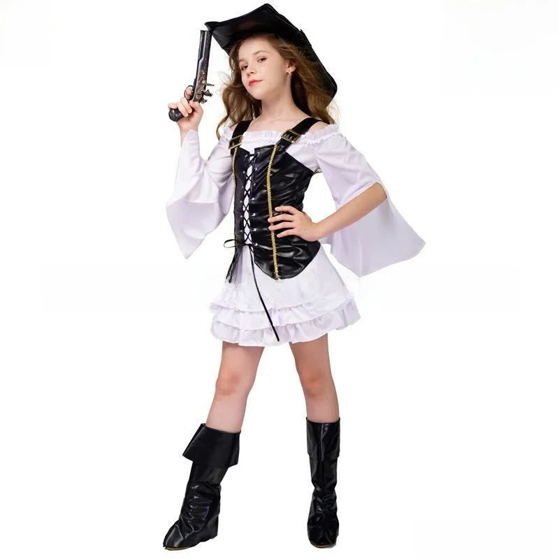 子供用ハロウィンロールプレイング海賊コスチュームパーティー服子供用コスプレ海賊衣装伝統的な中国の舞台衣装