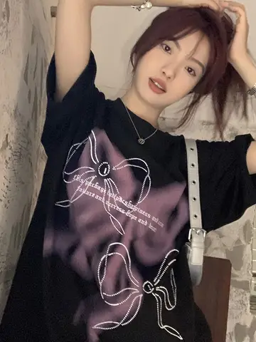 활 프린트 티셔츠 캐주얼 반팔 크루 여성, 귀엽고 재미있는 탑 티, 빈티지 루즈 플러스 사이즈 티셔츠, 여름 여성 패션