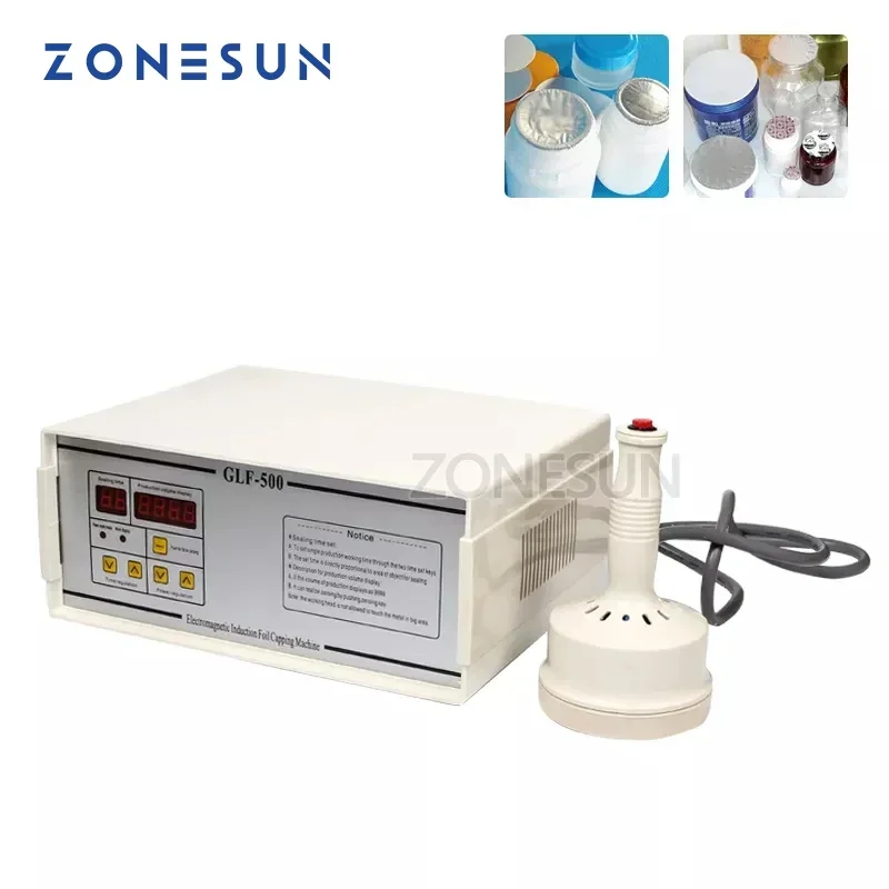 

ZONESUN GLF-500 Continuous Induction Sealer Aluminum Foil Capping Machine Medical Plastic Bottle Cap Sealer 20-100mm