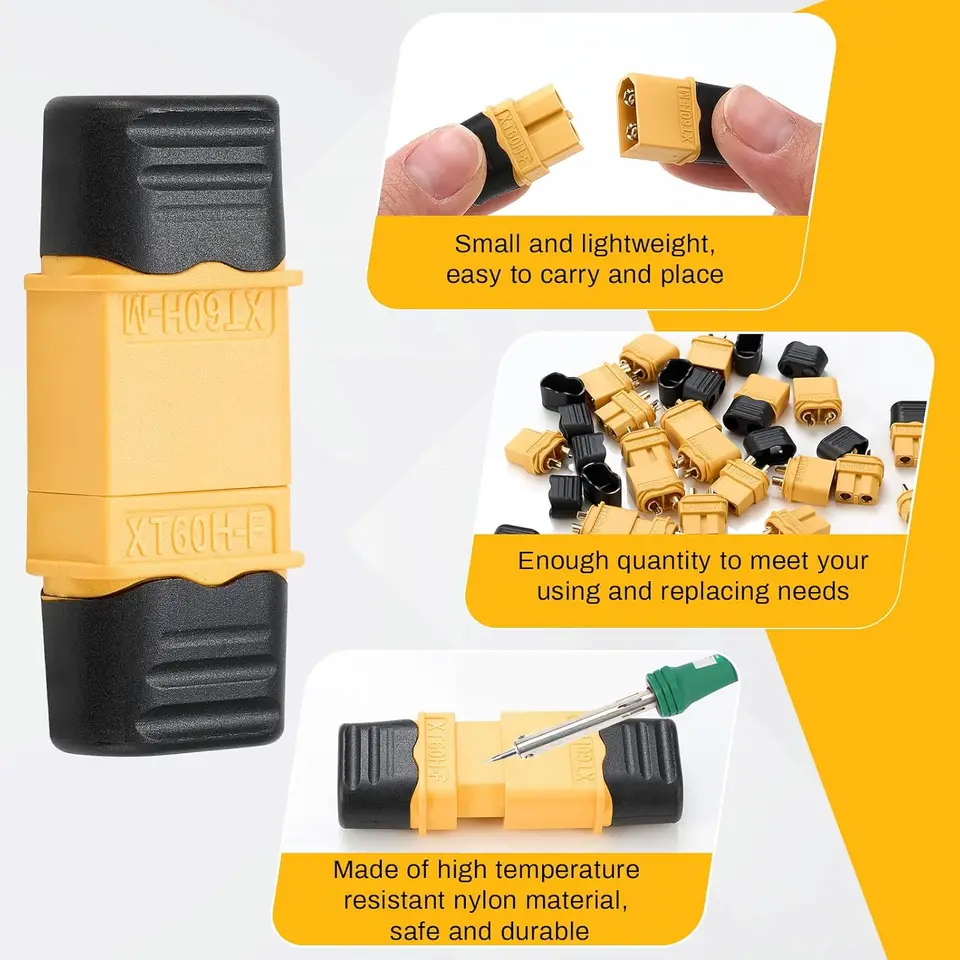 GTIWUNG 10 Pairs XT60 Plug Connector Mannelijke Vrouwelijke, XT60H Opgewaardeerd XT60 Schede Behuizing Connector Plug voor RC Lipo Batterij RC Model